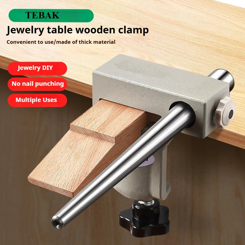 TEBAK Punch-free Metalworking Table Wooden Stopper Mobile Clamping Bench Vise for Holding Die Maintenance Gold Beating Tools