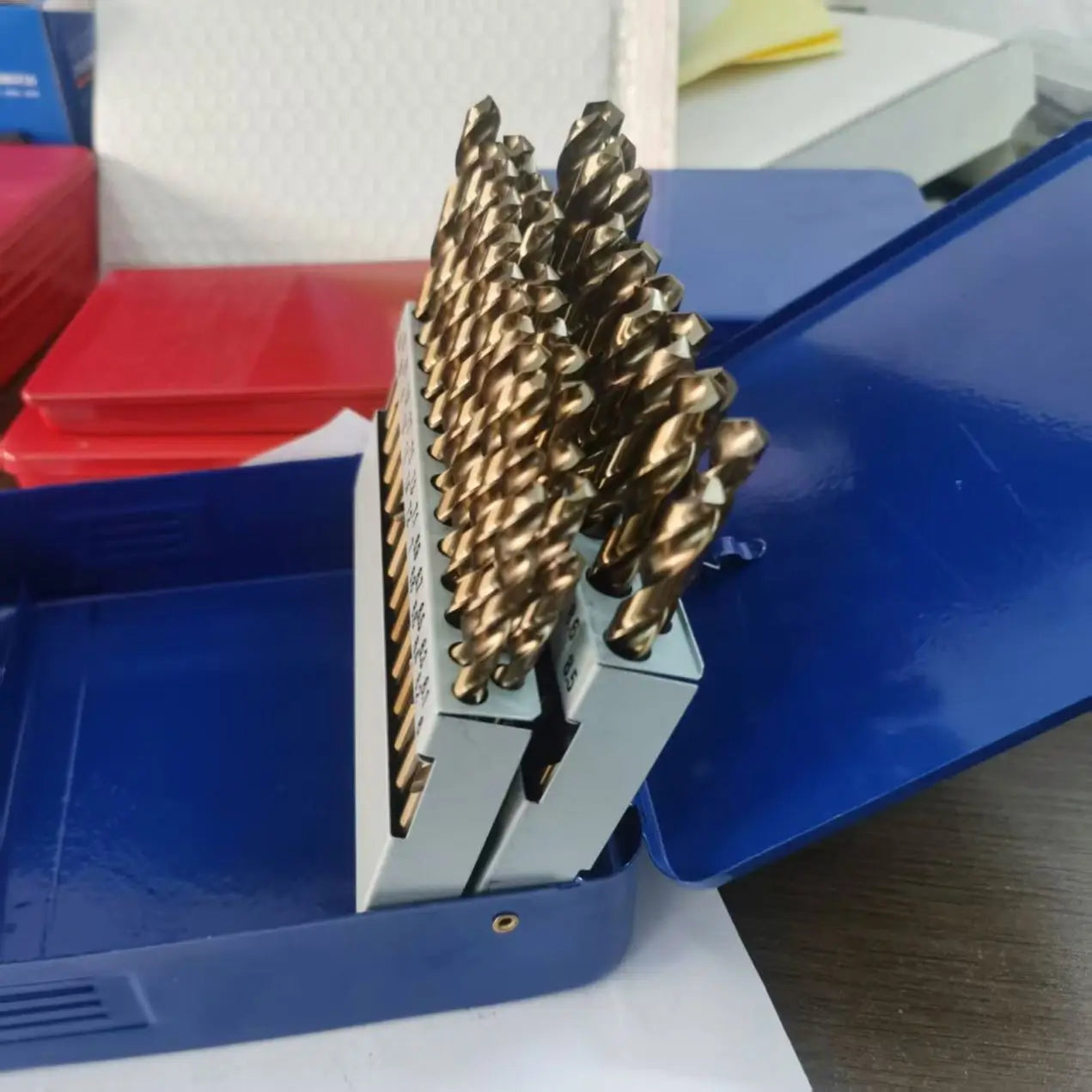 TEBAK 25pcs Straight Shank Metal Drilling Hssco Cobalt M35 M42 HSS Twist Drill Bit Set Hardened Metal Iron Stainless Steel