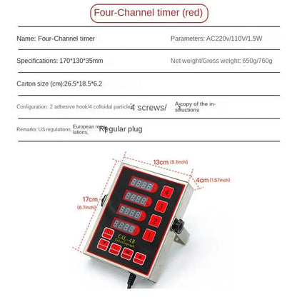 Restaurant Stainless Steel Burger Calculagraph Mechanical Timer Commercial Digital 8 Channels Kitchen Timer for Fried Food