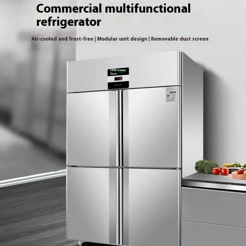 Freezer Shouwcase Stainless Steel 6Door Dual Temperature Freezer Hotel Restaurant Commercial Upright Kitchen Refrigerator