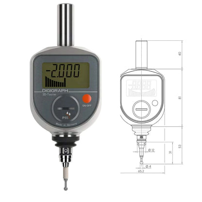 CNC Germany Mahr Hoffmann Digital Display 3D Edge Finder LCD Display Stylus 106000 Centering Instrument 359500 MarTest 802EW