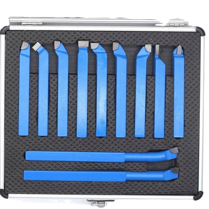 Metal Lathe Carbide Tungsten Cutter Hard Alloy Turning Tool 11pcs Carbide Welding Brazed Tipped Turning Tool Bit Sets