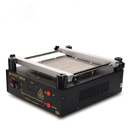 TEBAK TK-853 Preheater Infrared Heating Plate With ESD Brush and Leaded Solder Wire for PCB Board Repair