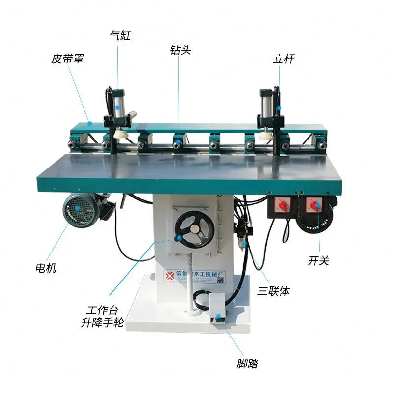 TEBAK MZ-6416 Multi-axis Semi-automatic New Style Woodworking Adjustable Horizontal Multi Spindles Wood Drilling Machine
