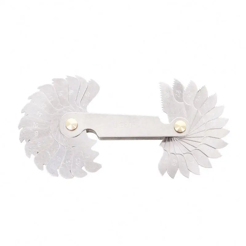 TEBAK Screw Gauge Set Thread Pitch Gage 52 Blades 60 Degree Metric 55 Degree Whit Worth Lock Thread Pitch Gage Feeler Gauge