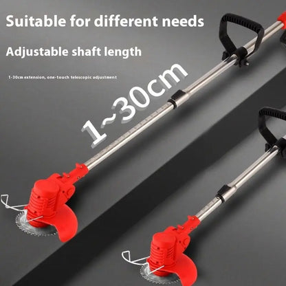 Portable Lightweight 21V Cordless Electric Grass Trimmer Weed Eater with 1 Rechargeable Battery and Folding Handle for Lawn Use