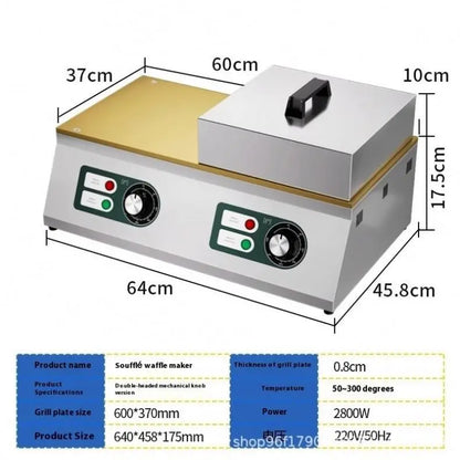 Snack Machine Commercial Electric Pancake Souffle Cake Maker Machine Nonstick Stainless Steel Pancake Souffle Machine