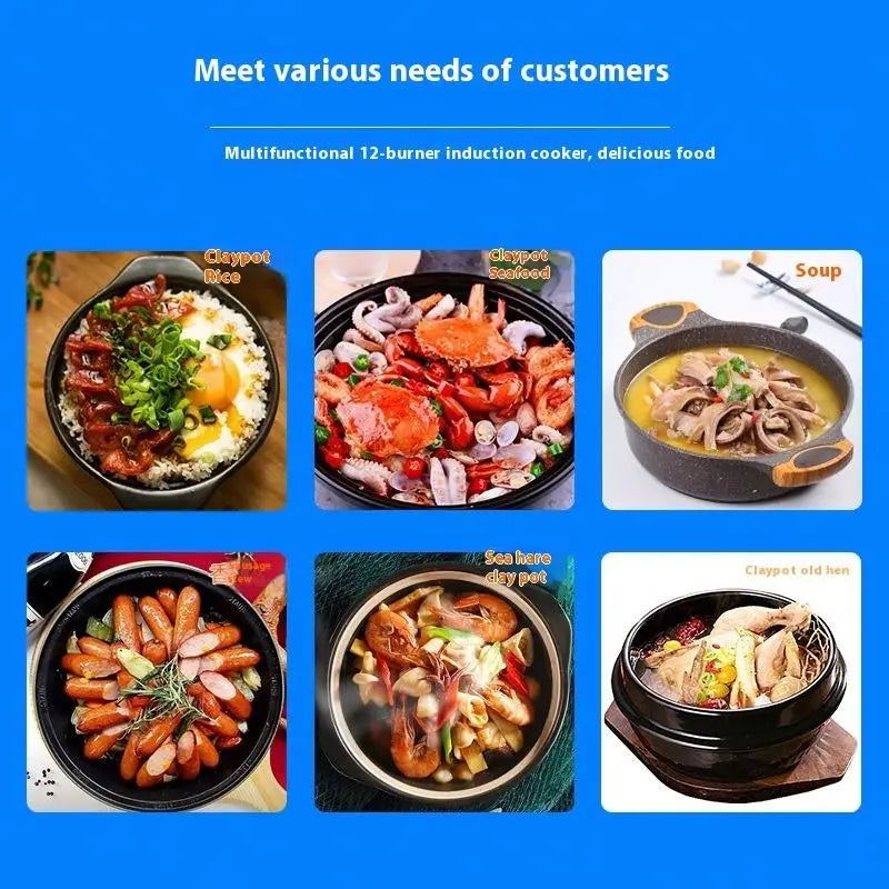 Wholesale Customization Kitchen Stove Commercial 6-head Cooker 8-head Electric Stove Double Layer Microcomputer Stove