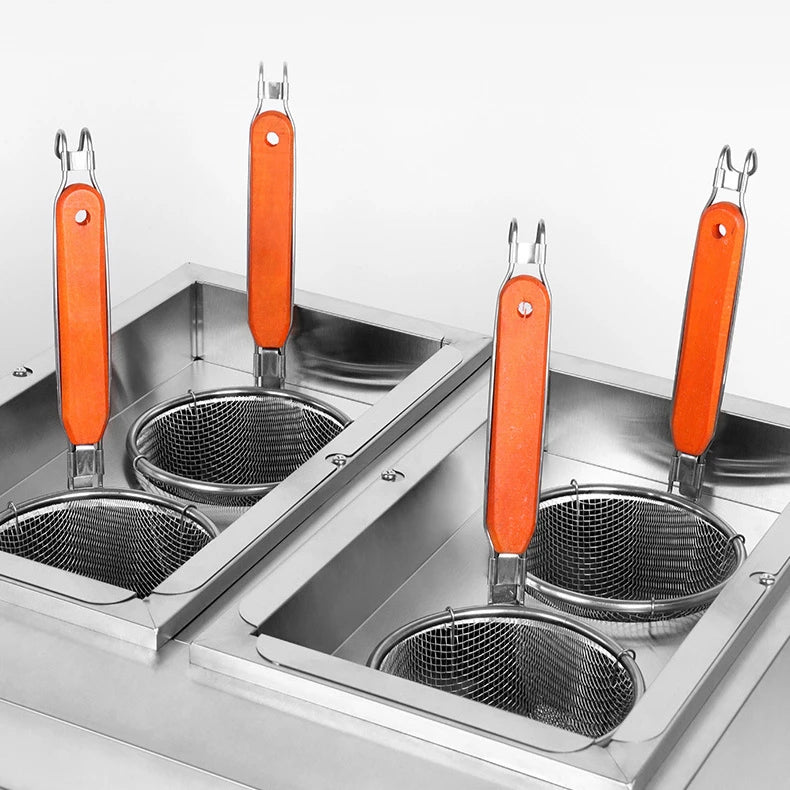 Popular Kitchen Appliances Commercial Heating Noodle Machines Six Heads Electric Noodle Cooker Hot Pot Fryer