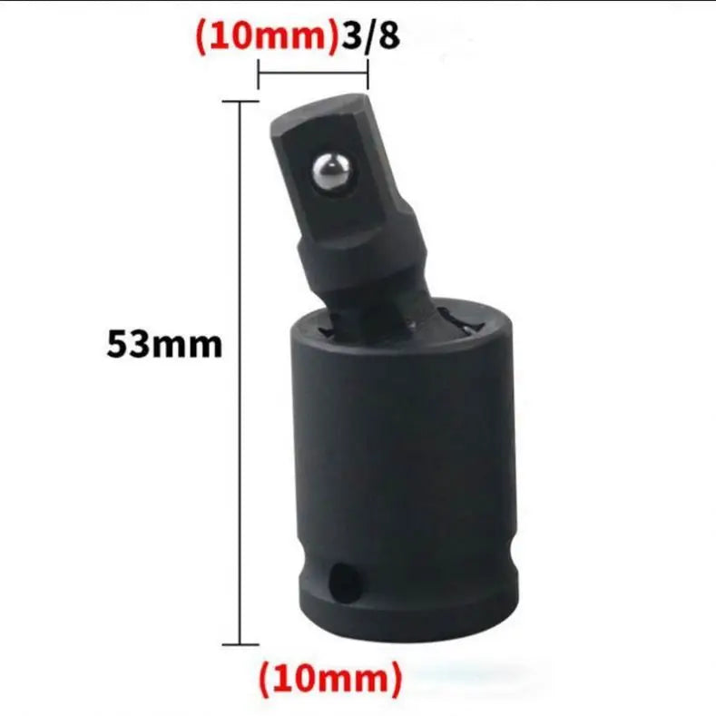 TEBAK 1/2 3/8 1/4 Inch Impact Socket Adapter 360 Degree Swivel Knuckle Cardan Joint Air Impact Wobble for Pneumatic Wrench