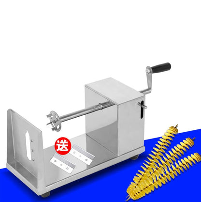 TEBAK Manual Stainless Steel Spiral Vegetable Potato Chips Cutting Machine / Potato Chips Twister Machine Potato Cutter Machine