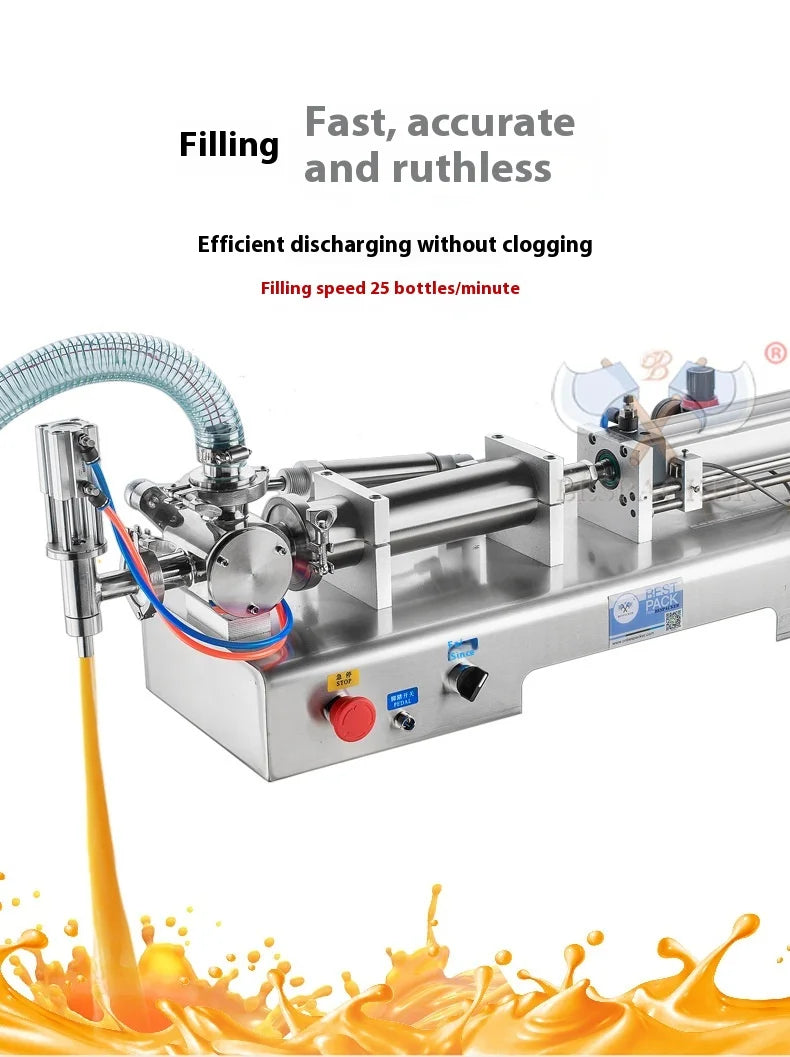TEBAK G1TWD Semi Auto Paste Mineral Water Bottle Filler Soda Beverage Perfume Honey Bottles Bags Liquid Filling Machine