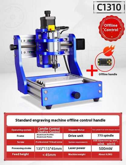 TEBAK JY-06 Portable Mini CNC Full Metal Frame Desktop Wood 3axis 1310 Programming Router and Laser Engraving Cutting Machine