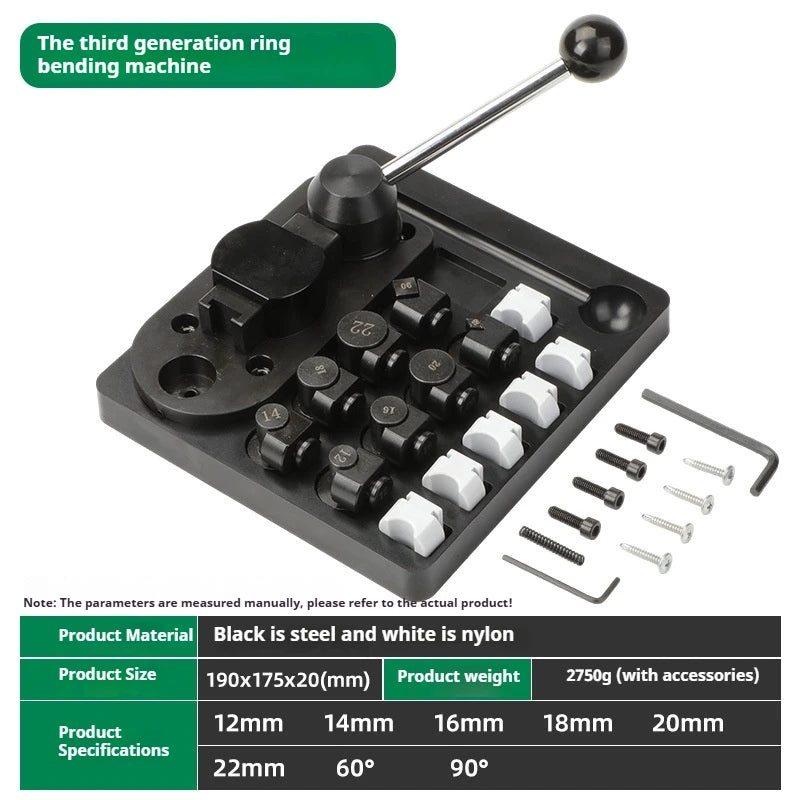 TEBAK Small Manual Metal Jewelry Bender Goldsmith Craft Processing Kit Ring Repair Tools Ring Bending Machine