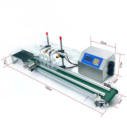 TEBAK Desktop Pet Plastic Glass Bottle Liquid Oil Filling Machine With Conveyor Beverage Juice Filler