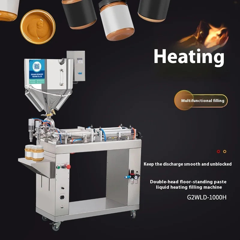 TEBAK G2WLD-1000H Floor-standing Paste Viscous Machine Heating and Mixing Filling Machine for Sauces Ketchup Peanut Butter Honey