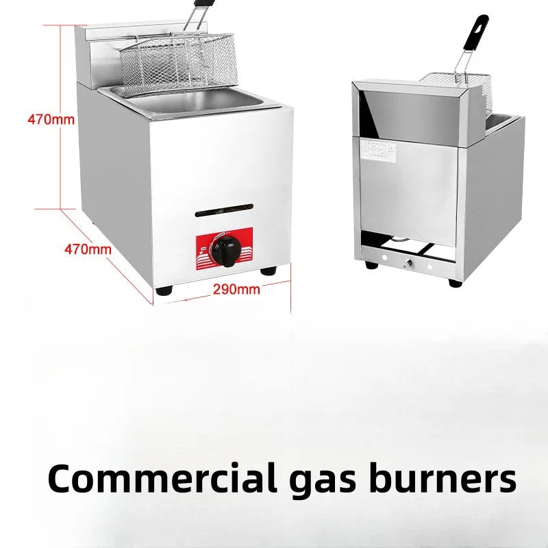 Commercial Gas Fryer Type Double Cylinder Double Screen Burger Restaurant Fryer Restaurant Equipment Thickened Batch Hair Fryer