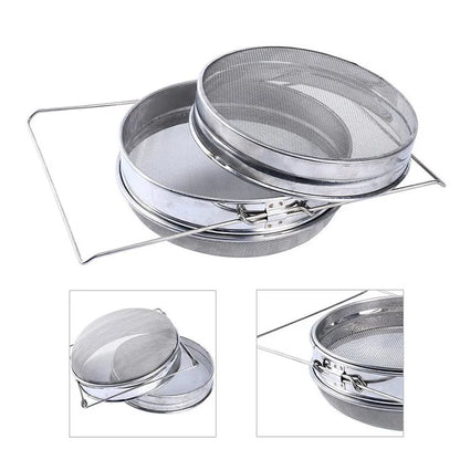 TEBAK Hot-selling Beekeeping Tools, Honey Filter, Double-layer Screen, Stainless Steel Honey Collection Starter