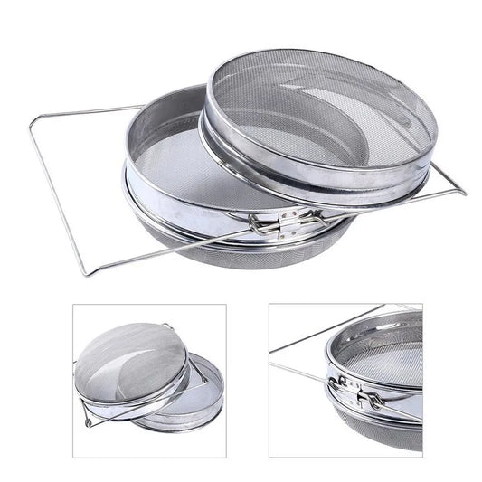 TEBAK Hot-selling Beekeeping Tools, Honey Filter, Double-layer Screen, Stainless Steel Honey Collection Starter