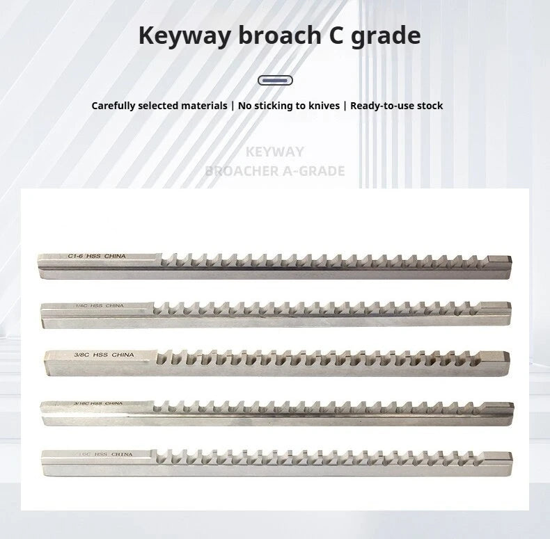 TEBAK English System High Speed Steel (HSS) Hexagon Keyway Broaching Machine Tool