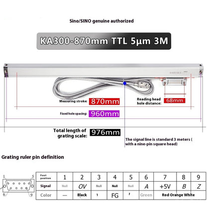 KA35 100 150 200 250mm KA300-320mm Linear Scale Encoder System 5um Resolution 320mm Linear Slide for Milling Machine