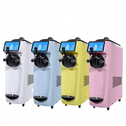 Small Desktop Ice Cream Cone Maker Commercial 3 Flavor Soft Ice Cream Maker Machine