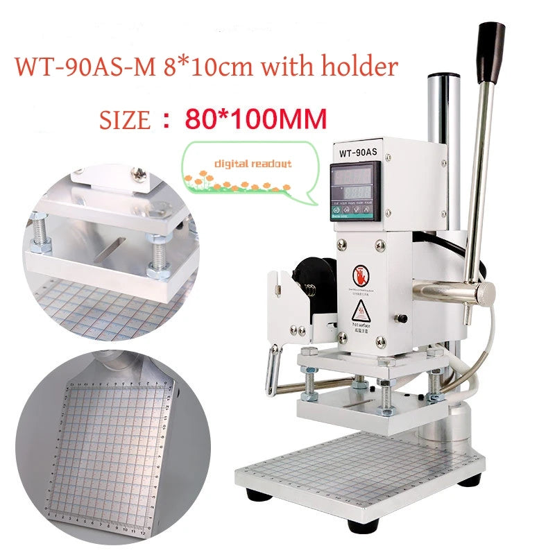 Mini Digital Hot Foil Stamping Machine 10*13cm Heating Plate Custom DIY Logo Letter Embossing Manual Hot Foil Stamping Machine