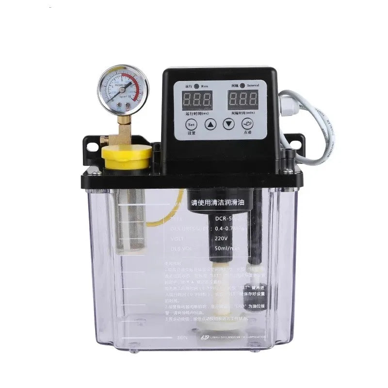 TEBAK Electrical Lubrication Oil Pump HPS02 0.5L 1L 2 Liter Lubricant Automatic Lubricating Oil CNC Machine Electromagnetic Pump