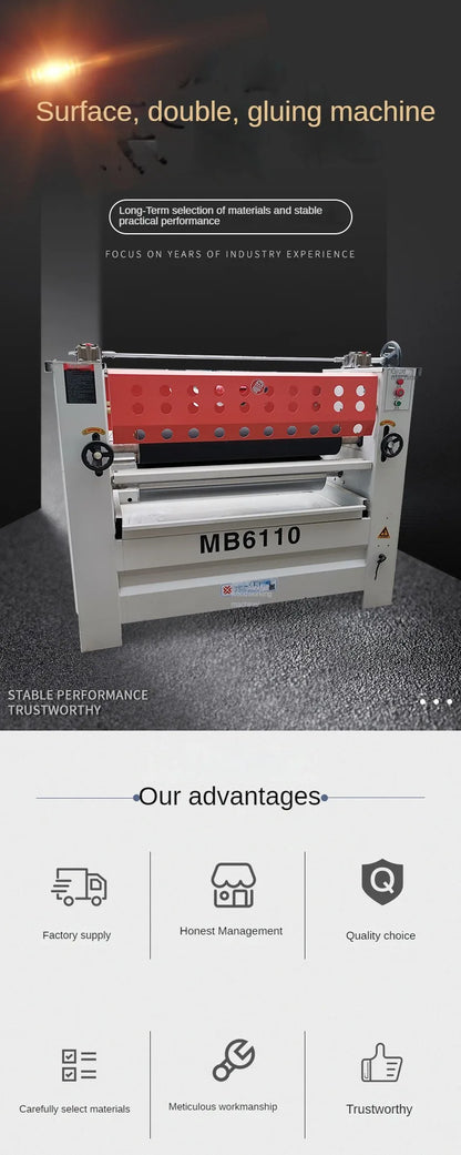 A TEBAK Single and Double Sided Wooden Board Glue Spreader Machine for Wood Panels Glue Roller Double Surface