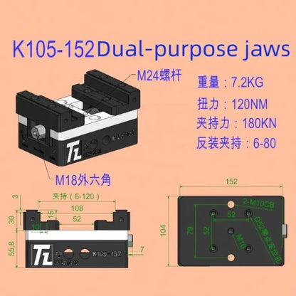 ANDUUK Precision Self Centering Vise Clamp 8-150mm Machine Tools Vice WS-K105-152 CNC Industrial Machining Vise
