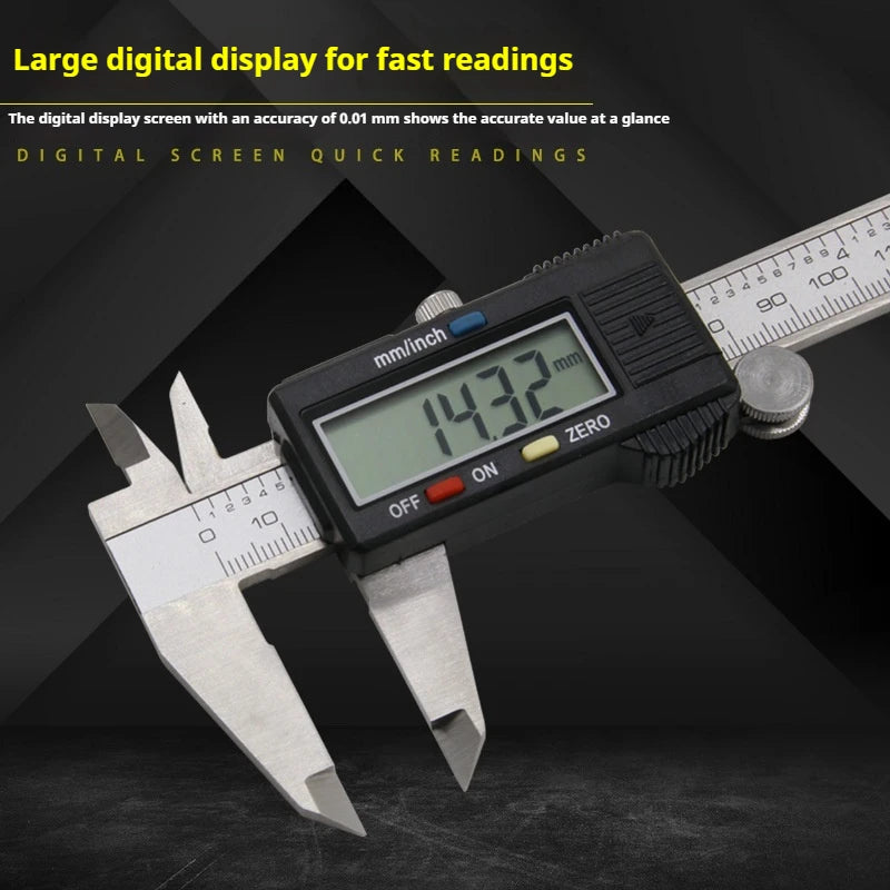 TEBAK Electronic Digital Vernier Caliper 150mm Carbon Fiber Composites Stainless Steel Micrometer Measuring Tool Digital Ruler