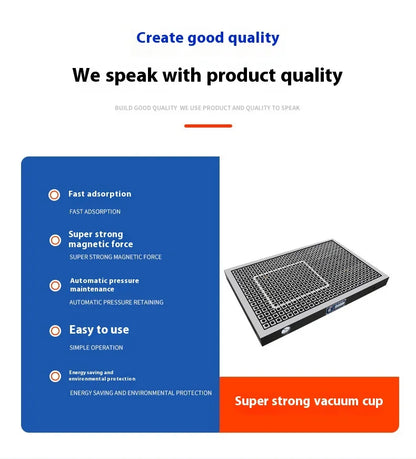 TEBAK CNC Vacuum Chuck Pneumatic Fixture Disk Grinder Milling Machine Machining Center Stainless Steel Aluminum Copper Plate