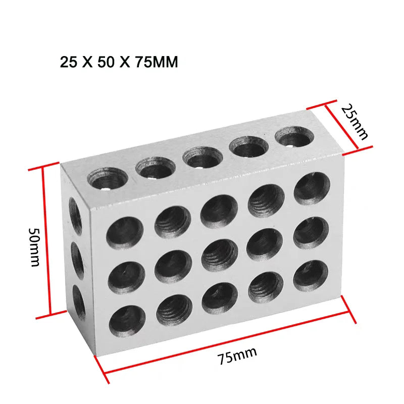 Ultra Precision 2-4-6 Machinist Block Set 1 Pair 23 Holes 50*100*15 Size 0.0002\" High-Precision Matched for Milling Machine