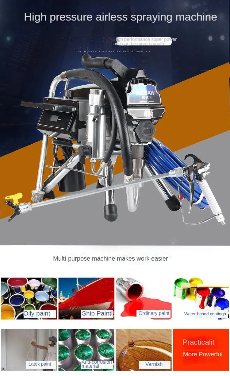 TEBAK High Pressure Airless Sprayer Small High Power Paint Wall Er Decoration Waterproof Tool
