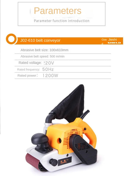 A TEBAK CX-26 Hot Sell Belt Sander 220V 2400W with Alumina Oxide Sanding Belt for Woodworking