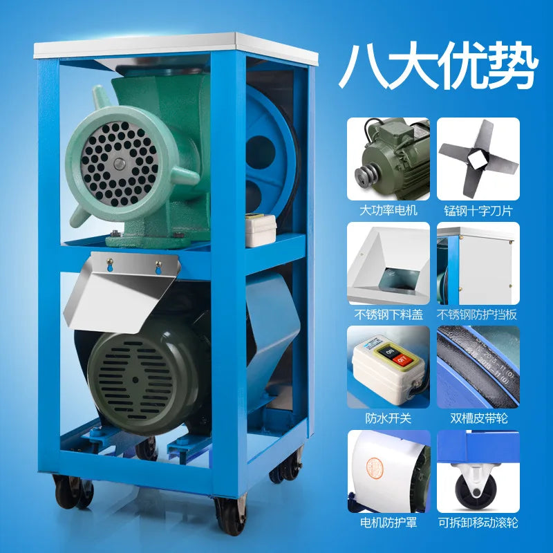 TEBAK Commercial Electric Multi-functional Beef Pork Lamb Chicken Fish Bone Crusher Fresh Meat Grinder 32/42/62 Type Meat Mincer