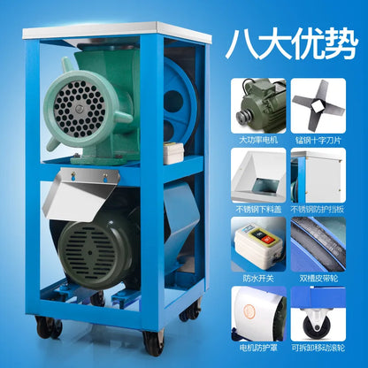 TEBAK Commercial Electric Multi-functional Beef Pork Lamb Chicken Fish Bone Crusher Fresh Meat Grinder 32/42/62 Type Meat Mincer