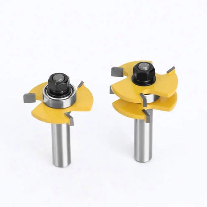 Wood Working Tools Tongue and Groove Router Bit Set 1/2" X 1/4" Shank Woodworking Cutter Tenon Cutter for Woodworking Tools