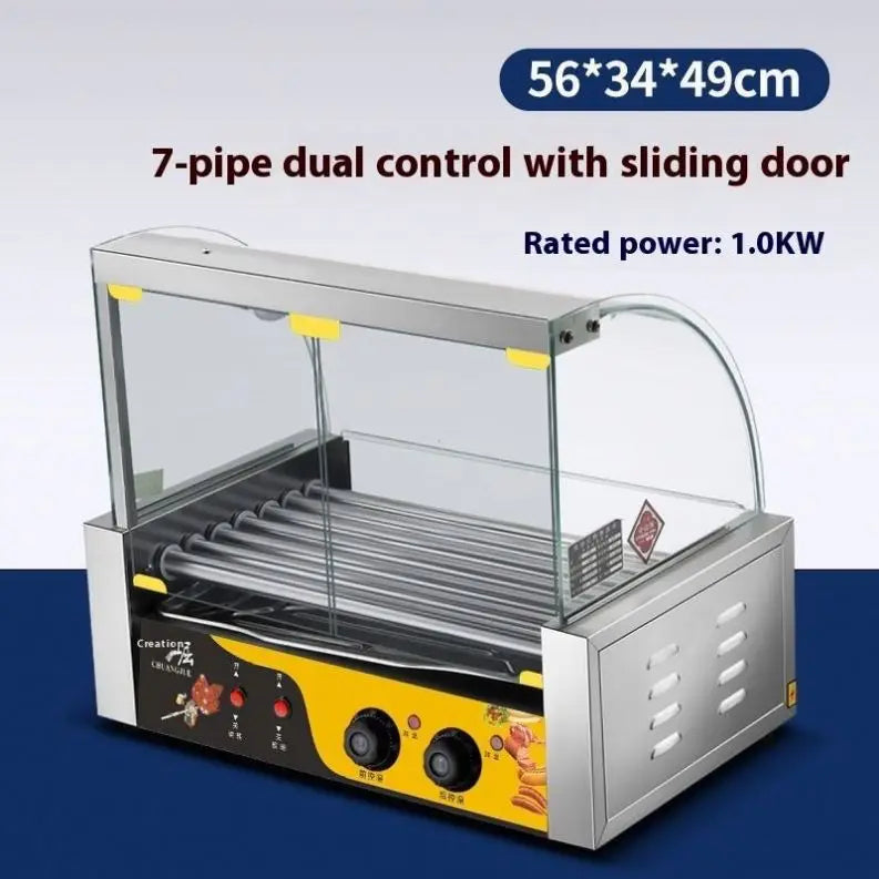 Electric 304 Stainless Steel Rollers Commercial Sausage Hot Dog Rolling Grill Machine