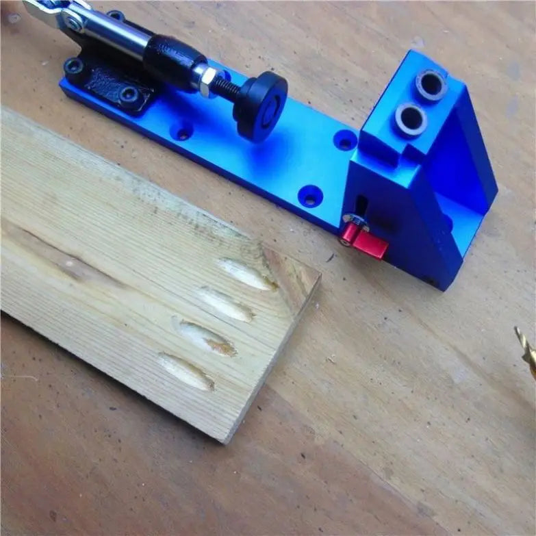 TEBAK High Quality Aluminum Hole Locator Positioning Drill Guide Set Portable Pocket Hole Jig Kit for Woodworking