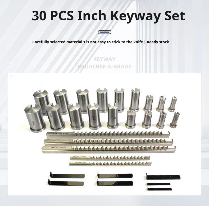 TEBAK HSS Metric Keyway Broach 30/pcs Sets with Shim Hss Metric Keyway Broach Set Customized Lathe Broaching Tool