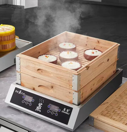 TEBAK 3000W Commercial Electric Food Steamer Countertop Bread Maker Stainless Steel Bread Bun Steamer Machine