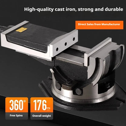 Milling Machine Tiltable Vise, 360-degree Rotating Inclined Bench Vise, 5-inch, 6-inch, 8-inch Heavy-duty Machine Flat Jaw Vise