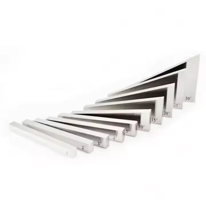 TEBAK 10pcs Set Angle Block Set 1, 2, 3, 4, 5, 10, 15, 20, 25, 30 Precision +/- 20 Seconds, Machinist Tool Block Gauge Gage