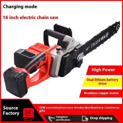 16inch High Power Hand-held Electric Chainsaw Power Tools Cordless Chainsaw for Cutting Woods