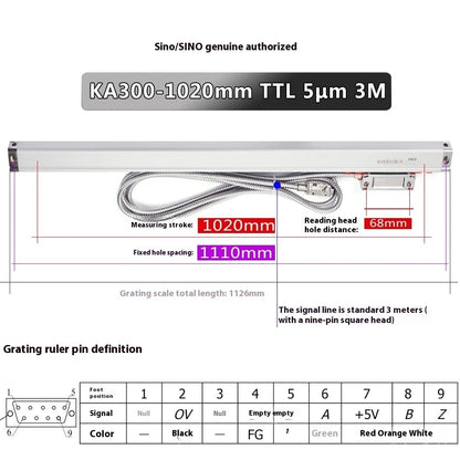 KA35 100 150 200 250mm KA300-320mm Linear Scale Encoder System 5um Resolution 320mm Linear Slide for Milling Machine