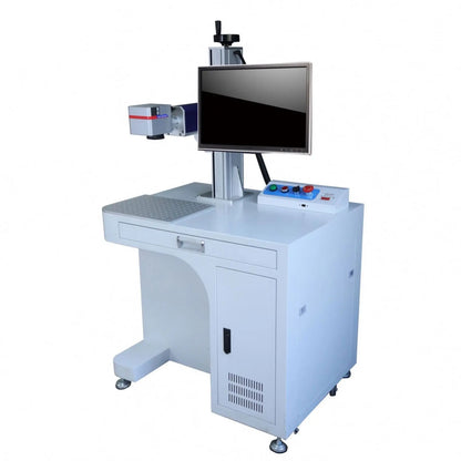 TEBAK PVC Plastic Stainless Steel Desktop Fiber Laser Nameplate Marking Machine 20W 30W Upgrade Rotation Axis