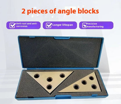TEBAK Machine Tools 2Pcs Angle Block Set 30-60-90/45-45-90 Machinist Tool Planer Tool CNC Parts Angle Gauge Gage