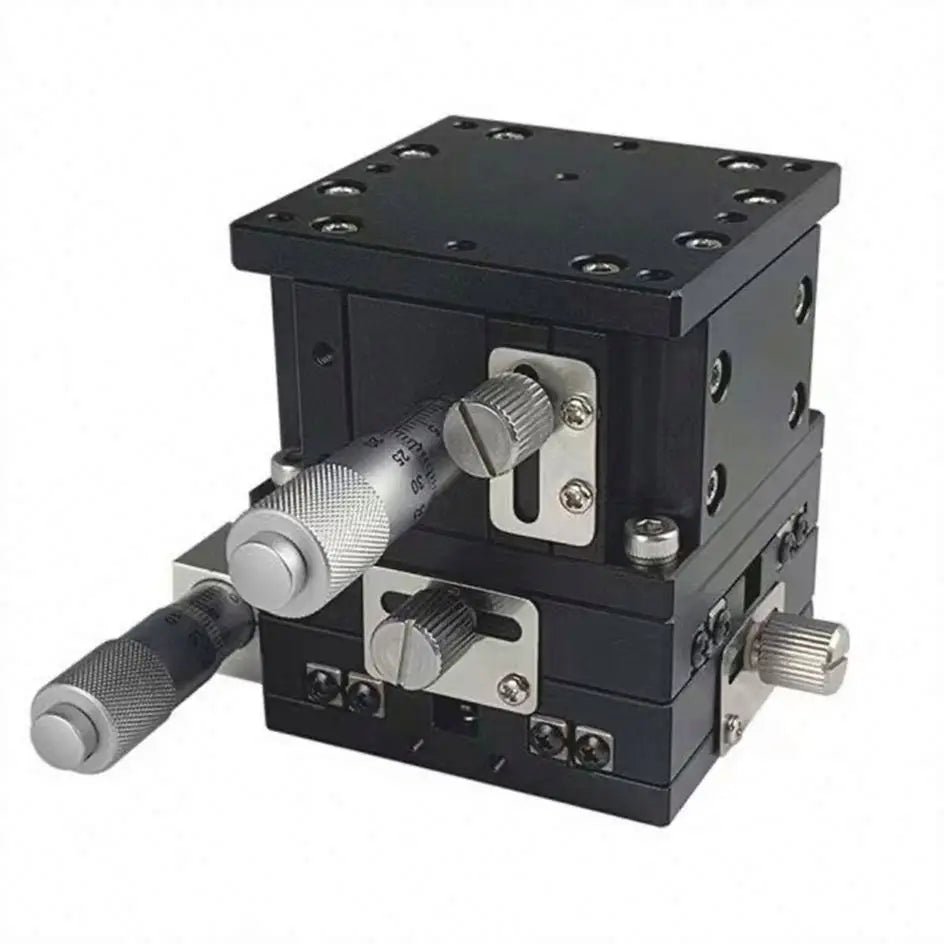 TEBSAK XYZ 3 Axis Linear Stage Trimming Platform Bearing Tuning Sliding Table 60x60mm