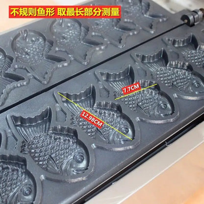 Hot Sell Nonstick Stainless Steel Taiyaki Machine Fish Waffle Commercial Electric Fish Shaped Waffle Maker